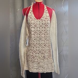 Dolls Kill Poster Grl White Crochet Dress & Shrug Set Sold Out